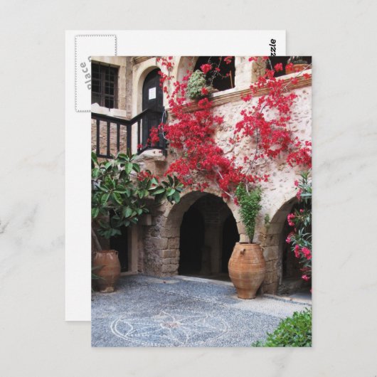 トプロウ修道院の教会コートヤードクレタギリシャ ポストカード (正面/裏面)