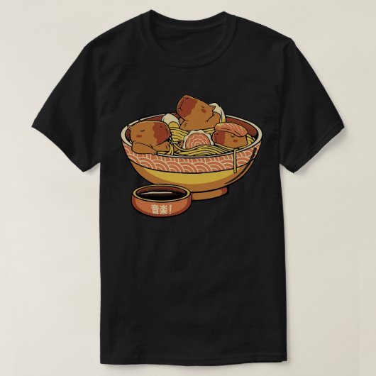 トベフォンセカのカピバラかわいいラーメン Tシャツ (デザイン正面)