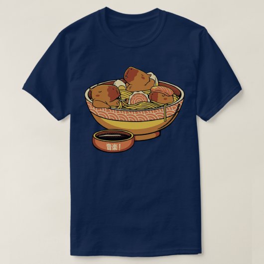 トベフォンセカのカピバラかわいいラーメン Tシャツ (デザイン正面)