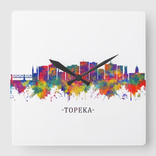 トペカカンザスカイライン スクエア壁時計 (正面)