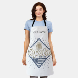 トペカシティカンザス統一された州サンフラワーUSA エプロン