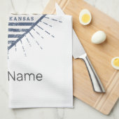 トペカシティカンザス統一された州サンフラワーUSA キッチンタオル (四つ折り)