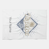 トペカシティカンザス統一された州サンフラワーUSA キッチンタオル (横)