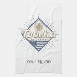 トペカシティカンザス統一された州サンフラワーUSA キッチンタオル