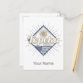 トペカシティカンザス統一された州サンフラワーUSA シーズンポストカード