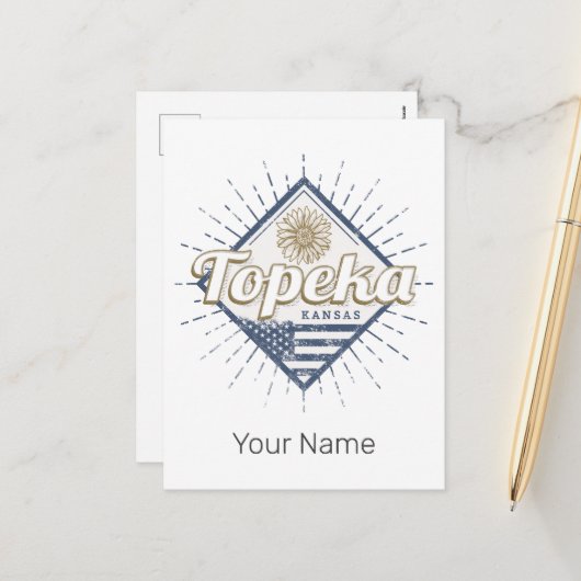 トペカシティカンザス統一された州サンフラワーUSA シーズンポストカード (正面/裏面インサイチュ)