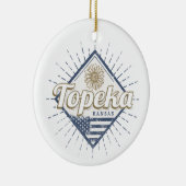 トペカシティカンザス統一された州サンフラワーUSA セラミックオーナメント (右)