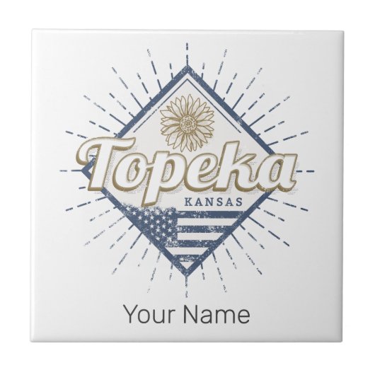 トペカシティカンザス統一された州サンフラワーUSA タイル (正面)