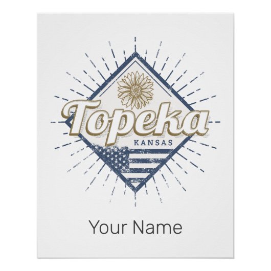 トペカシティカンザス統一された州サンフラワーUSA ポスター (正面)