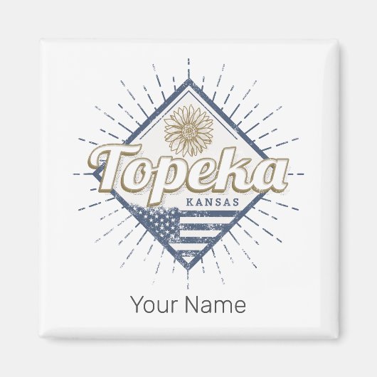 トペカシティカンザス統一された州サンフラワーUSA マグネット (正面)