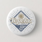 トペカシティカンザス統一された州サンフラワーUSA 缶バッジ (正面)
