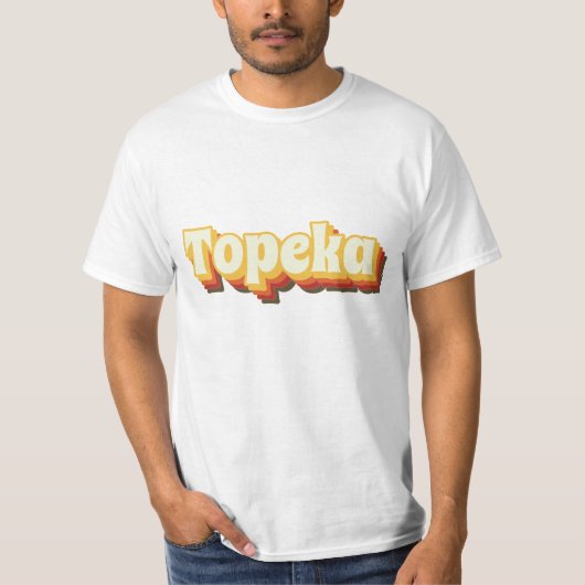 トペカレトロヴィンテージ文字 Tシャツ (正面)