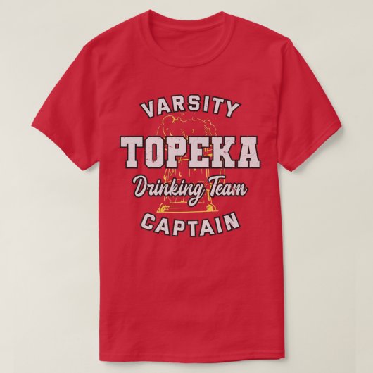 トペカ飲みチームキャプテンカンザスビア恋人KS Tシャツ (デザイン正面)