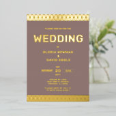 トペ結婚の金実在箔招待状 箔招待状 (立ち正面)