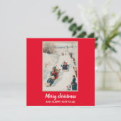 トボガニン» chromolithograph - Christmas Holiday カード (スタンド正面)