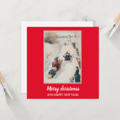 トボガニン» chromolithograph - Christmas Holiday カード (正面/裏面インサイチュ)