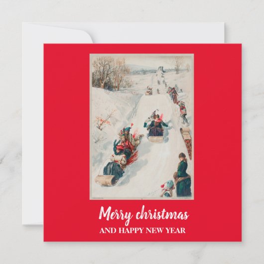 トボガニン» chromolithograph - Christmas Holiday カード (正面)