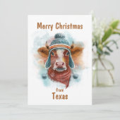 トボガンに乗るクリスマスの牛 シーズンカード (スタンド正面)