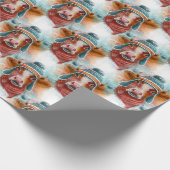 トボガンのクリスマス牛 ラッピングペーパー (角)