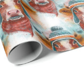 トボガンのクリスマス牛 ラッピングペーパー (ロールコーナー)