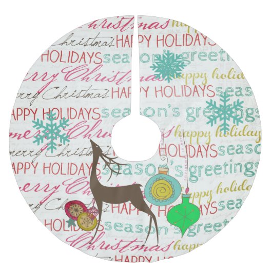 トポグラフィシカオーナメントホリデーツリースカート ブラッシュドポリエステルツリースカート (正面)