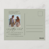 トポグラフィモダンーのフルフォトウェディング日付を保存 ポストカード (裏面)