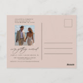 トポグラフィモダンーのフルフォトウェディング日付を保存 ポストカード (裏面)