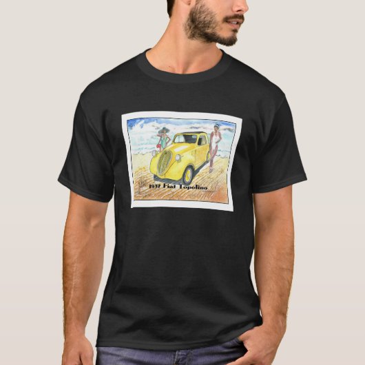 トポリノフィアット1937。イタリアで行われた水色。 Tシャツ (正面)