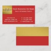 トマはっきりしたト赤と白文字、金ゴールドモノグラムの 名刺 (正面/裏面)