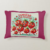トマよくはしゃぐトおもしろいピロー – 明るく鮮やかD アクセントクッション (裏面)