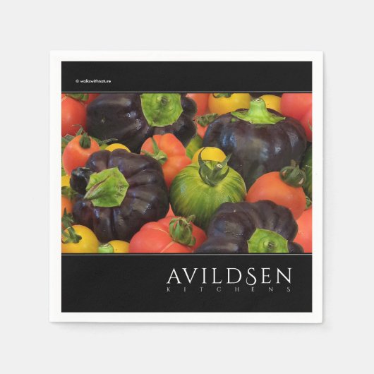 トマカラフルト&パープルベルペッパーMedley スタンダードカクテルナプキン (正面)