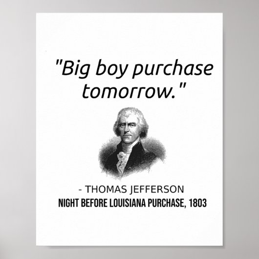 トマスおもしろいジェファーソンUSA歴史先生ルイシア ポスター (正面)