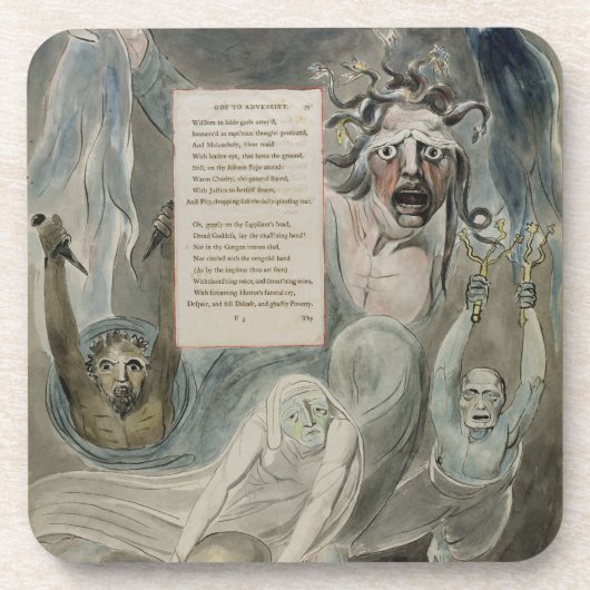 「トマスの灰色の詩」からの災難へのオード、 コースター (正面)