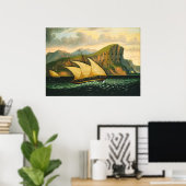 トマスの部屋によるジブラルタルの沖のFelucca ポスター (ホームオフィス)