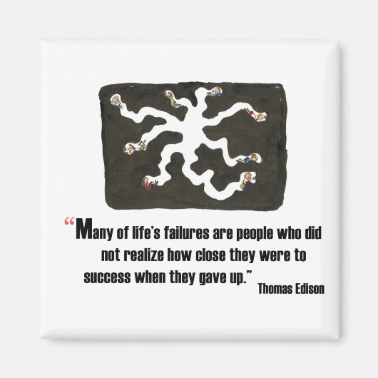 トマスやる気を起こさせる・エジソンによる試験引用文- マグネット (正面)