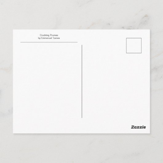 トマスを疑うエマニュエル・ツァネス ポストカード (裏面)