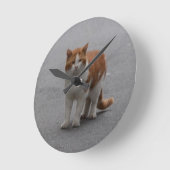 トマスジンジャーと白猫 ラウンド壁時計 (傾斜)