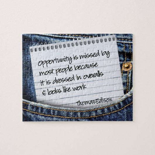 トマス・エジソン感動的引用文「機会」 ジグソーパズル (横)