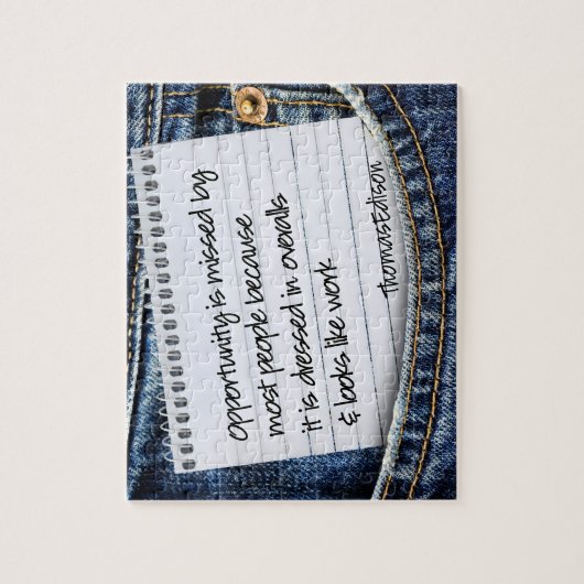 トマス・エジソン感動的引用文「機会」 ジグソーパズル (縦)