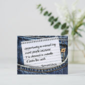 トマス・エジソン感動的引用文「機会」 ポストカード (スタンド正面)