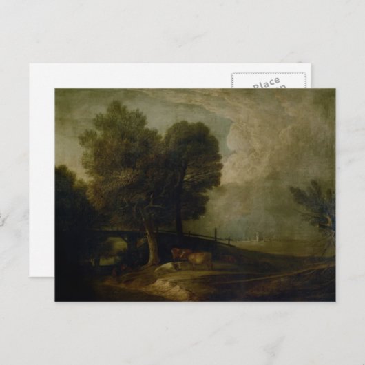 トマス・ギンズボロの牛との姿 ポストカード (正面/裏面)