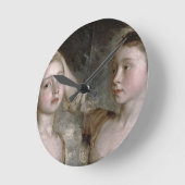 トマス・ゲインズバラ|ペインターの娘メリー ラウンド壁時計 (傾斜)