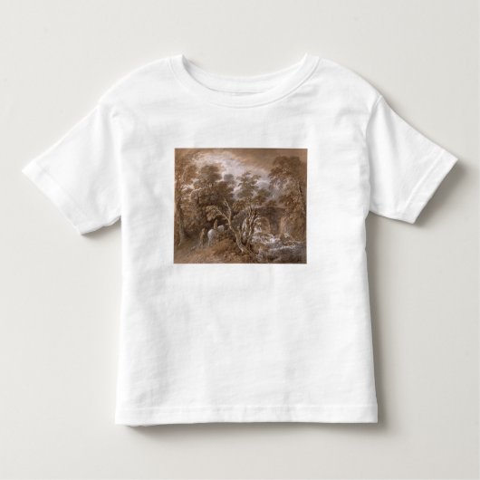 トマス・ゲインズバラ|石aが付いている森林プール トドラーTシャツ (正面)