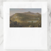 トマス・コール二湖と山の景色 長方形シール (バッグ)