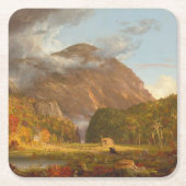 トマス・コールA山峠の眺め スクエアペーパーコースター (正面)