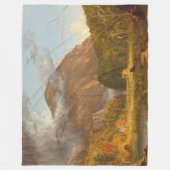 トマス・コールA山峠の眺め フリースブランケット (正面)