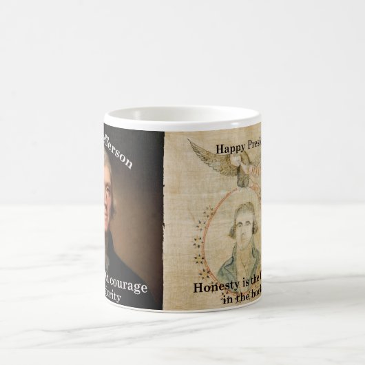 トマス・ジェファーソン大統領の日の愛国的なマグカップ コーヒーマグカップ (中央)