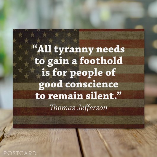 トマス・ジェファーソン引用文 ポストカード