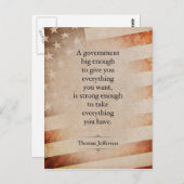 トマス・ジェファーソン引用文 ポストカード (正面/裏面)