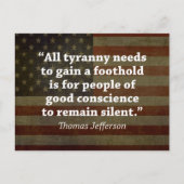 トマス・ジェファーソン引用文 ポストカード (正面)